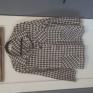 Gingham pattern light shacket